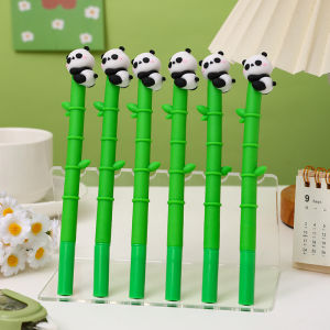 Cute Cartoon Panda Shake Pen Soft Silicone Neutral Pen High Aesthetic Value Water Pen Brush Question Signature Bamboo Neutral Pen