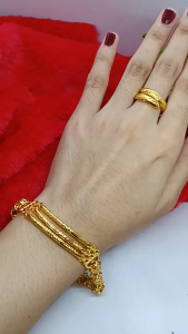 COD Gelang Kendari Free Cincin Lapis Emas 24k Gold Dubai Perhiasan Hadiah Ulang Tahun Gelang Tangan
