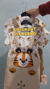Jumpsuit BORDIR CHINOS Overall Baju Setelan Pergi Jalan Lucu Fashion Anak Bayi Cowok Laki Tiger