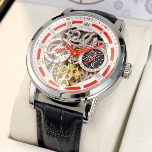 PLAYBOY/OLEVS ของแท้แบรนด์นาฬิกาผู้ชายกันน้ํา 2025 ใหม่หรูหราดวงอาทิตย์และดวงจันทร์เฟสนาฬิกากลไกหน้าปัดเรืองแสงสายหนังแท้ของขวัญสําหรับแฟน