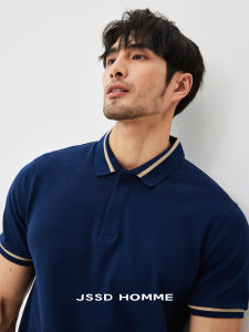 JSSD HOMME Mens Short Sleeve Polo Shirt Cotton Pima Summer Turn-down Collar Breathable Business Casual T-shirt for Youth