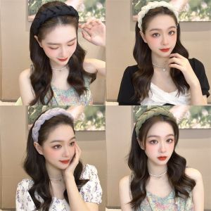 Womens Summer Wide Edge Hairband Twist Braid Going out High Forehead Small Face Effect Versatile Headband Fashionable Accessory