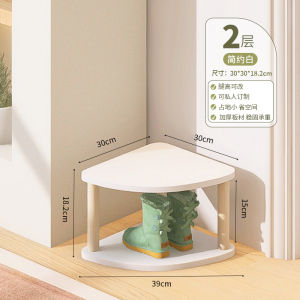 Modern Simple Triangle Wooden Shoe Rack Indoor Corner Storage Shelf Wall Mounted Childrens Shoes Organizer Real Wood Multi-layer