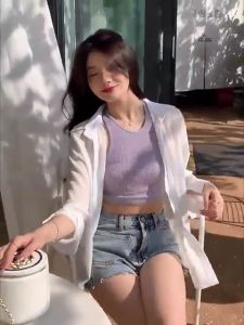 All match Chiffon Cardigan Thin Top For Women Long Sleeve Loose Plus Size  Mid-length Trendy Top