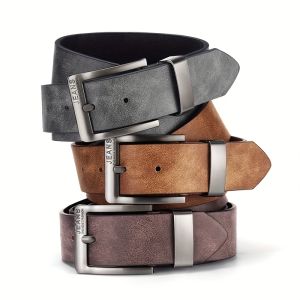 New Mens High-Quality PU Leather Belt Metal Pin Buckle Belt Leisure Business Waistband Fashionable Male Accessory Designer Belt