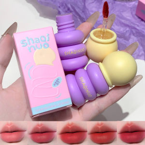 SHAQINUO Matte Lip Clay Lip Glaze Contrasting Colors Matte Velvet Lip Clay ลิปสติกสีติดทนนานไม่แห้ง