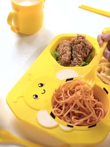 Mamibayi Set Piring Makan Anak lucu / Peralatan makan anak Karakter lebah