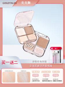 Go Go Tales Quad Color Highlighting Palette: Affordable Face Brightening & Integration Highlight Shadow