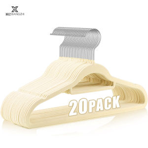 High-End Eco-Friendly Transparent Velvet Coat Hanger Home Use Seamless Anti-Slip Skin Feel Clothes Hanger Dry And Wet Dual-Purpose Coat Support