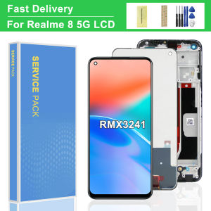 6.5 LCD Screen Replacement for OPPO Realme 8 5G Touch Screen Digitizer Assembly with Frame RMX3241 Smartphone Repair Part