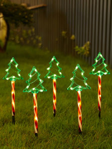 BEAUTY IN THE LIGHT | Christmas Decorative Ground Lights with Bow Reindeer Santa and Bells