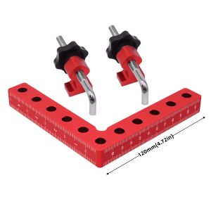 1Set 90 Degree Positioning Squares Aluminum Alloy Right Angle Clamps Woodworking Corner Fixing Clamping Tool