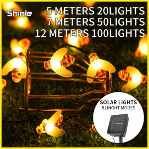 solar led lights 20/50/100 Led String Fairy Light Party Outdoor Christmas Decorate Garden Bee Decoratio