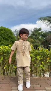 Littlebee Mustofa Cream- Setelan Koko Anak  Size1-5 Tahun Baju koko Kaos Laki-laki