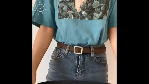 THUMBS UP เข็มขัด หญิง ชาย เข็มขัด เข็มขัดยีนส์หัวทรงสี่เหลี่ยม สีพื้น เข็มขัดแนวหวินเทจ womens belt