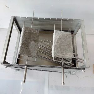 [ TOP XU HƯỚNG ] Máy nướng thịt chả gà vịt quay tự động 10 xiên THÉP KHÔNG QUẠT - Tặng kèm 10 xiên đơn và 2 xiên 3 inox .