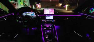 Lampu Kawalan Bunyi Boleh Dicas Semula RGB Lampu Irama Muzik Pickup Diaktifkan Suara Lampu Ambien LED Berwarna-warni Kreatif dengan 15 Mod Penyegerakan Muzik Spektrum Audio 32-Bit untuk Kereta(4 Pack-App)