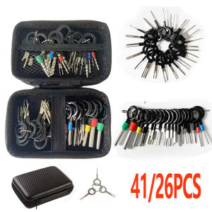 41/26pcsCar Terminal Removal Wire Plug Wire Crimp Connector Extractor  Kit Keys Pins Repair Extraction Mechanical Tools