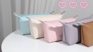 Dumpling Bag Portable Clutch Cosmetic Storage Bag Solid Color Cosmetic Bag Large Capacity Travel Storage Bag