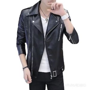 Áo da nam cao cấp sành điệu phối khoá SGG1063