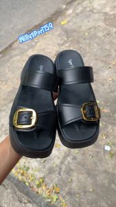 sandal wanita terbaru 2024 wedges ban 2 tali gesper trendi jelly selop remaja
