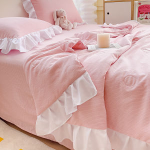 Washable Lightweight Summer Quilt Pink Ins Style AC Blanket