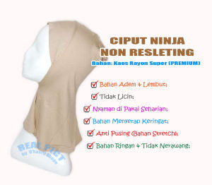 Ciput Ninja Menutup Leher Inner Ciput Ninja Malay Non Resleting Dalaman Kerudung Ninja Anti Budeg