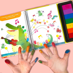 BEAR TALE Finger Painting Book 7 Safe Colors 62 Scenes Washable and Non-Toxic Early Educational Color Awareness for Kids Aged 3+