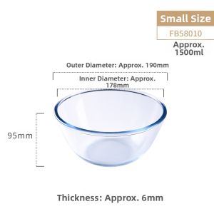 FORBAKE | Dough Mixing and Egg Beating Thick Borosilicate Heat-Resistant Clear Bowls