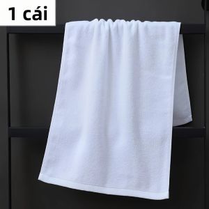 1 Khăn Mặt 100% Cotton Màu Trắng Tinh Khiết Cao Cấp Thoải Mái Kiểu Khách Sạn Dùng Cho Phòng Tắm
