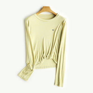 Miiow | Slim Fit Round Neck Long Sleeve T-Shirt Knitted Summer New Fashion Versatile Base Layer Top Womens Raseel Thin Cat Person