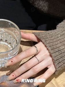 Fashionable Titanium Steel Thin Ring for Women Non-Fading Stackable Elegant Design Commuter Style Jewelry Everyday Wear