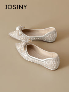 Josiny | Flat Comfortable Mary Jane Shoes with Bow