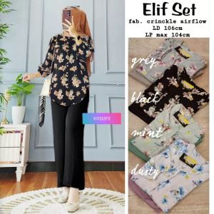 SETELAN WANITA ELIF SET MOTIV BUNGA REALPICK