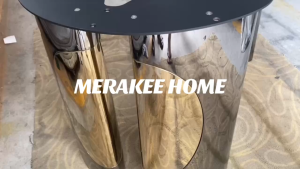 MERAKEE Customized Marble Like Sintered Stone Dining Table Up To 3m Stainless Steel Stand Dining Room Furniture G1011