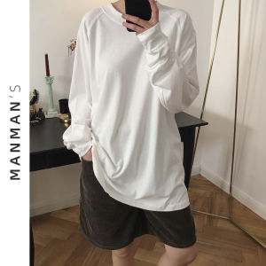 Loose Long Sleeve round Neck T-Shirt Womens Base Layer Shirt Simple Design Casual Inner Wear Top for Autumn Season