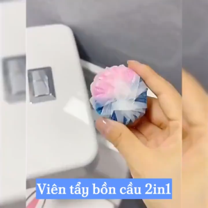 Viên Tẩy Bồn Cầu Thơm Lâu Hộp 4 Viên – Làm Sạch Khử Mùi Ngăn Ố Vàng Tan Từ Từ Nước Xanh Trong