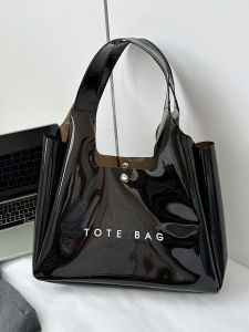 Fashionable Large Capacity Transparent Jelly Tote Bag Single Shoulder Bag Vacation Beach Swimming PVC Handbag Womens Bag