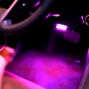 【Ship today】Car LED Ambient Light Interior Lighting Atmosphere Lamp for Armrest Box Trunk Switch Touch Control Wireless Mini LED Foot Lights Interior ambient light LED button switch Interior lighting rechargeable mini ambient light