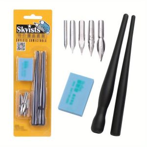 Cartoon Manga Pen Tip Pen Set Multifunction Pen Dip Calligraphy Drawings Anime Paint Drawing Tool Set 5 Nib +2 Holder +1 Eraser