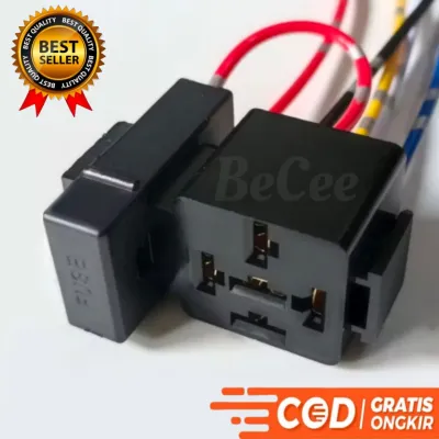 Soket Relay 4 Kaki + Soket Sikring | Soket Relay Gandeng + Soket Sikring