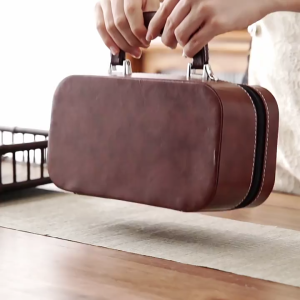 Portable Creamic Kungfu Tea Set Tea Pot and Cup with Leather Bag Business Gift Kungfu Tea Set 茶具套装