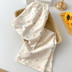 Cotton Silk Sleep Pants Womens Spring Summer Long Pants Can Be Worn outside Autumn Winter Lady Pregnant Home Clothes plus Size Casual