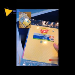 Gói 3 Khăn Lau Đa Năng Cao Cấp 3M Scotch Brite Siêu Thấm Hút 180x200mm-Lau Sạch Mọi Bề Mặt BếpBàn Ghế Và Ô Tô Không Gây Trầy Xước