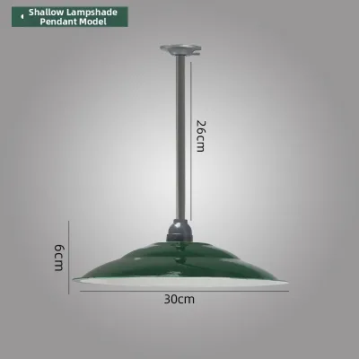 Outdoor Rainproof LED Retro Enamel Lampshade Military Green Industrial Lighting Fixtures Iron Material Vintage Style Lamp Holder