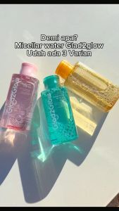 GLAD2GLOW MICELLAR WATER 130 ML YUJA VITAMIN C MUGWORT ACNE CLEANSER MAKEUP REMOVER PEMBERSIH WAJAH