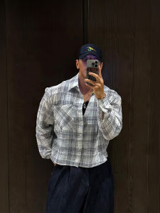 DAVID&ME | American Retro Short Thin Fashion Plaid Shirt