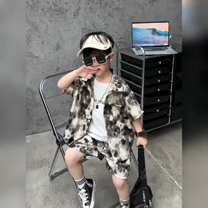 Summer Boys Terno Shirt + Shorts Set Loose Fit Casual Outfit Trendy & Breathable Suit for Kids Boy