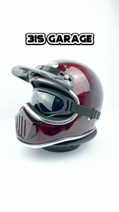 HELM CAKIL KHC MOTIF FULL FACE LIST CHROME PET GOGLE FREE ST+BUFF MASKER