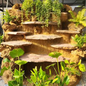 น้ำตกหินธรรมชาติ หินจริงสวยทั้งชุด วางในสวนตกแต่งต้นไม้ฟรี พร้อมจัดส่งทั่วไทย